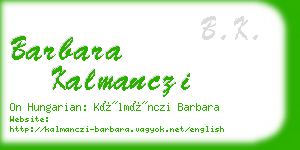 barbara kalmanczi business card
